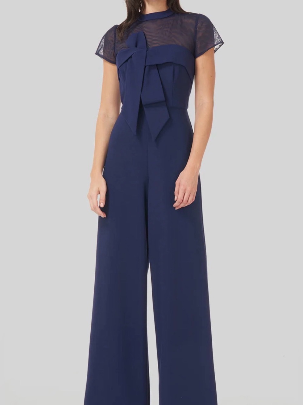 New! JS Collection Designer Crepe Oversize Bow Jumpsuit — Size 4